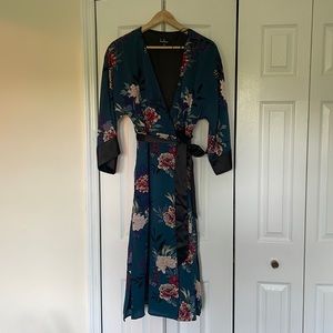 lulus floral wrap dress